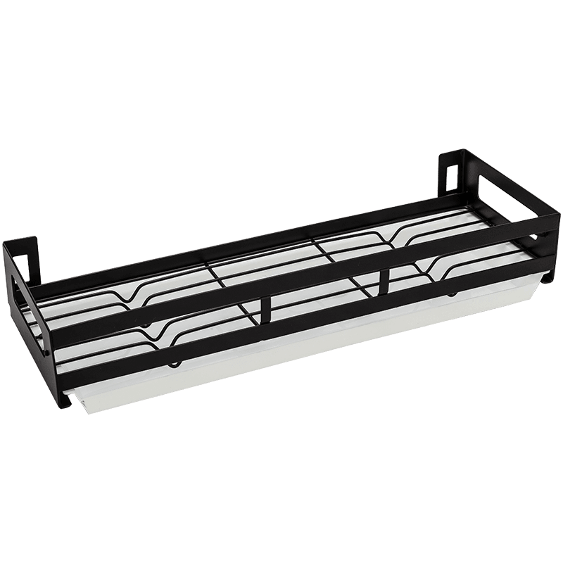 Mat Black No Drill Metal Kitchen Storage