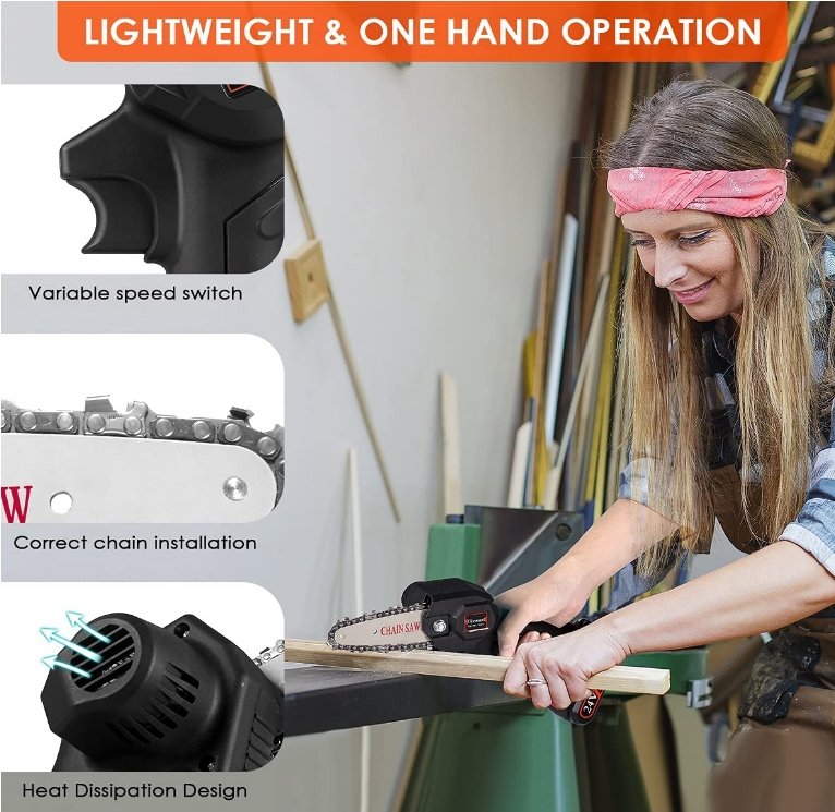 Mini-Electric Wood-Cutting Chainsaw