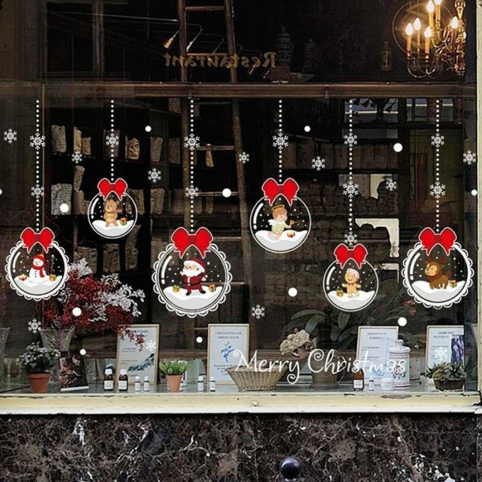 Removable Christmas Glass Stickers - Removable Self Adhesive Wall Stickers