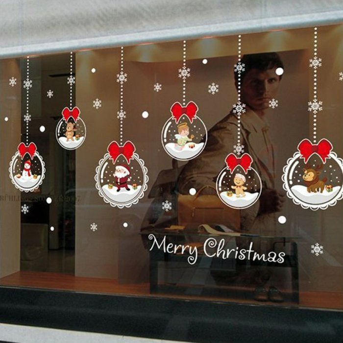 Removable Christmas Glass Stickers - Removable Self Adhesive Wall Stickers