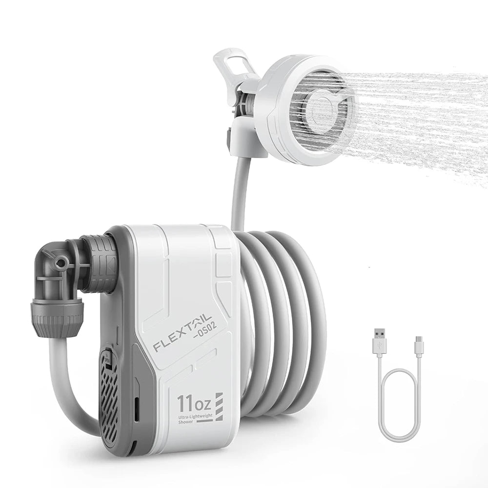 Flextail Max Portable Electric Shower – IPX7 Waterproof Pump for Outdoor Showering, Car Cleaning, Dishes, and Pet Grooming Anywhere